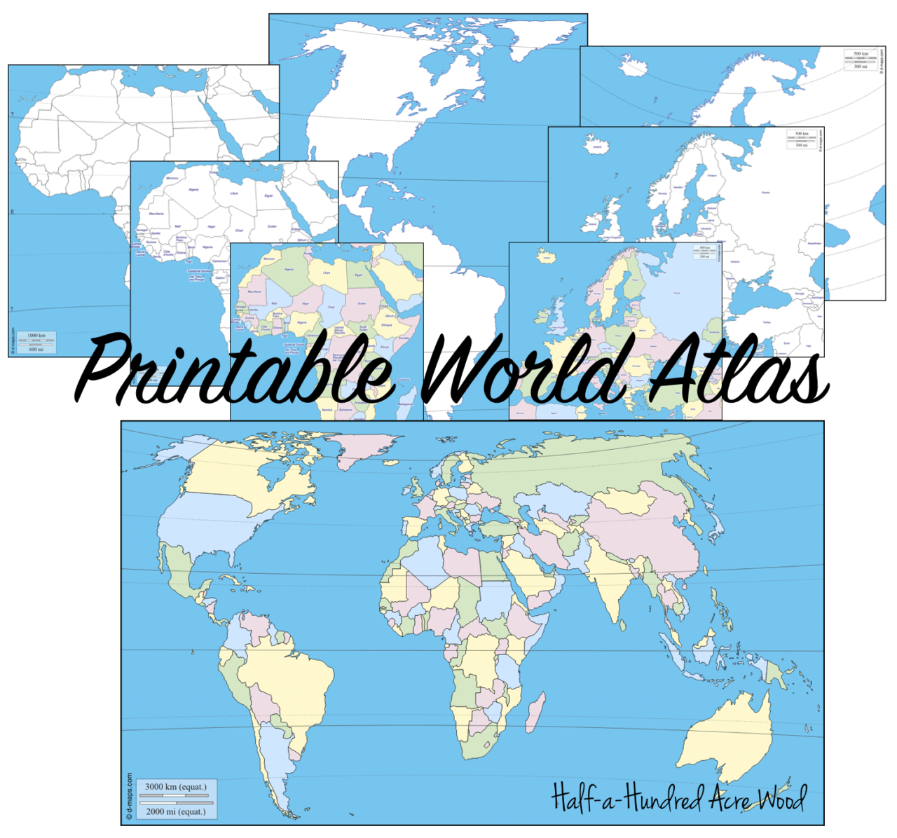 Map Tracing: A Geography Plan with Printable Atlas - Half a Hundred Acre Wood