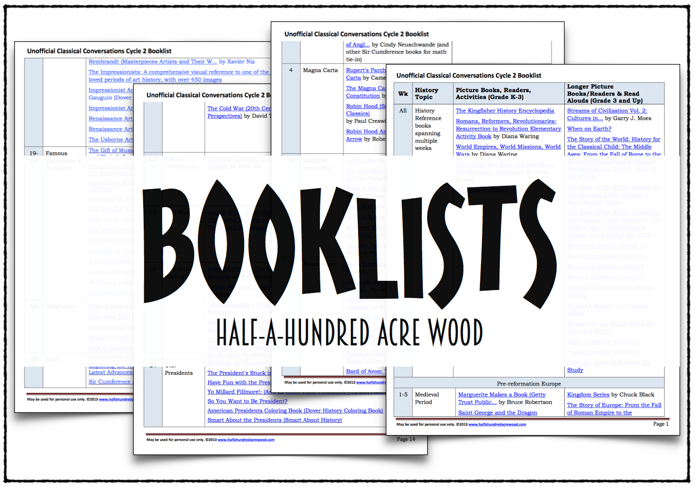 Half-a-Hundred Acre Wood Subscriber Freebies - Half a Hundred Acre Wood