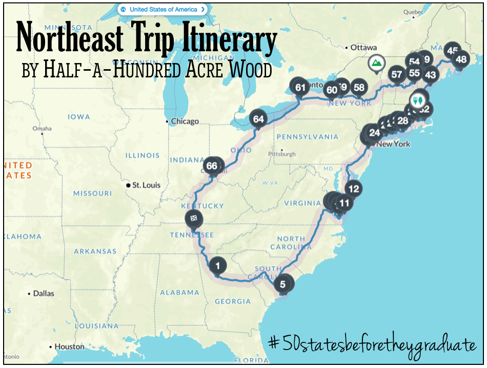 northeast travel itinerary