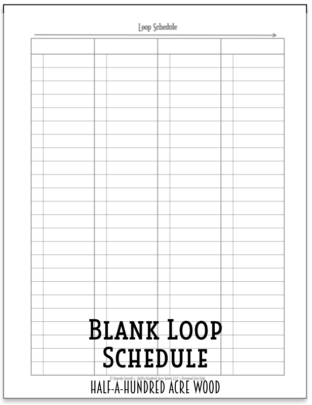 Loop Calander Examples Loops Schedules: Fine Arts, Hymn Study, and Western Civilization : Half ...