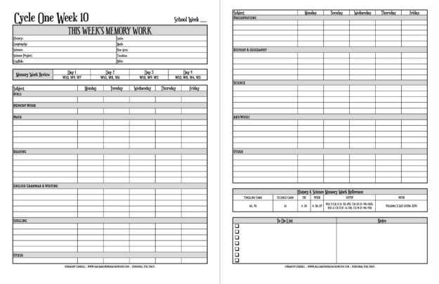 CC Cycle 1 Planner Double-Page Spread