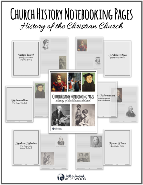 church history notebooking pages